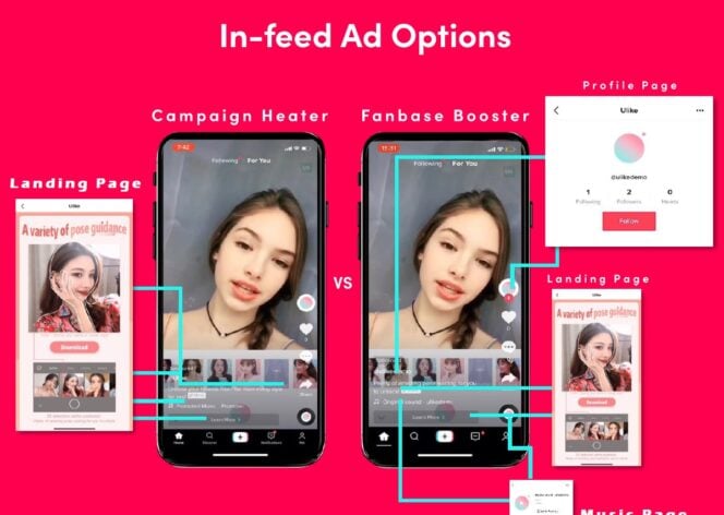 in feed video tik tok options